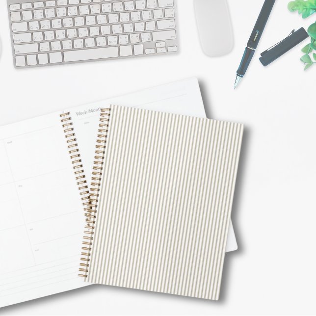 Agenda Beige e White Modern Stripes (Beige and White Modern Stripes Planner)