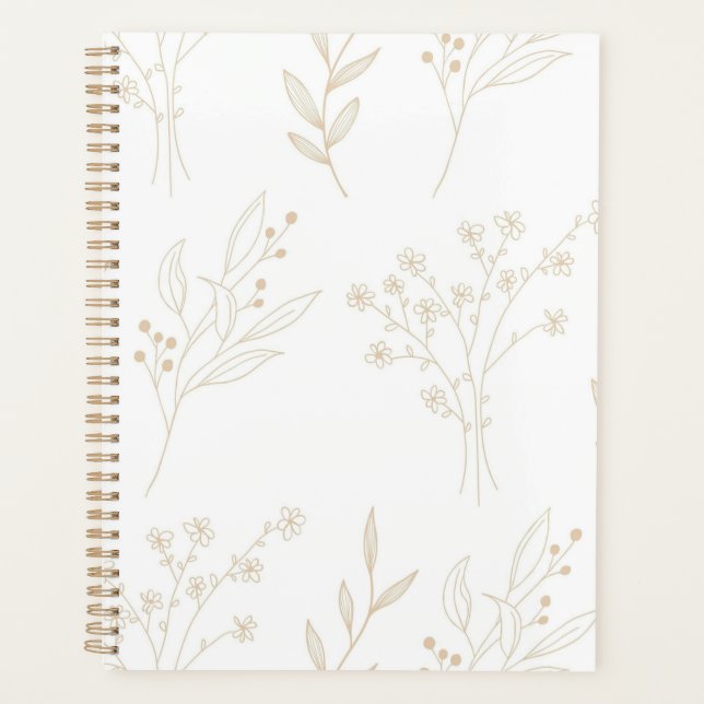 Agenda Beige Floral Boho Wedding (Frente)