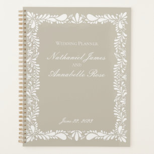 Agenda Beige Talavera Azulejo Espanhol Fiesta Floral Casa