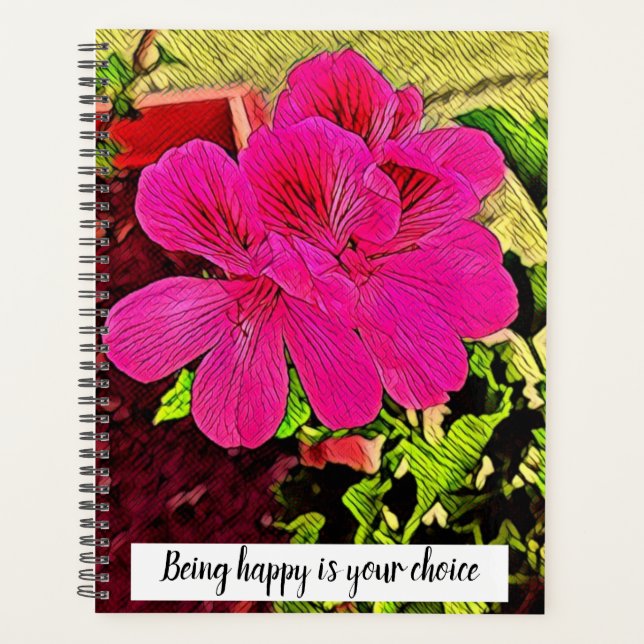 Agenda Being happy is your choice blooming flower (Frente)