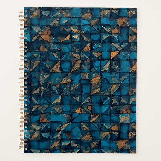Agenda Bela Aparência de Patchwork em Teal Escuro (Frente)