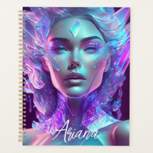Agenda Bela Arte de IA, Mulher de Vidro Gelado e Bonita