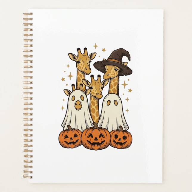 Agenda Bela Camisa de Halloween Girafa Fantasma Abóbora D (Frente)