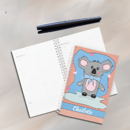 Agenda Bela Cartoon Koala Kid Planner com Nome