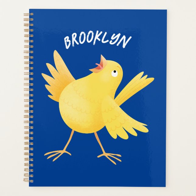 Agenda Bela fotografia de pássaro canário amarelo cantand (Frente)