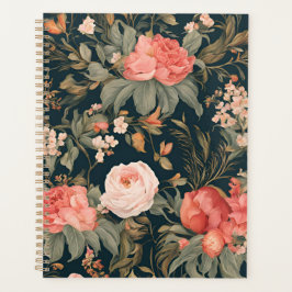 Agenda Belas Flores de Rosa Floral Pintadas em Aquarela