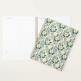Agenda Belas Flores e Frutas Brancas Modernas