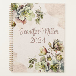 Agenda Belo design floral de aquarela