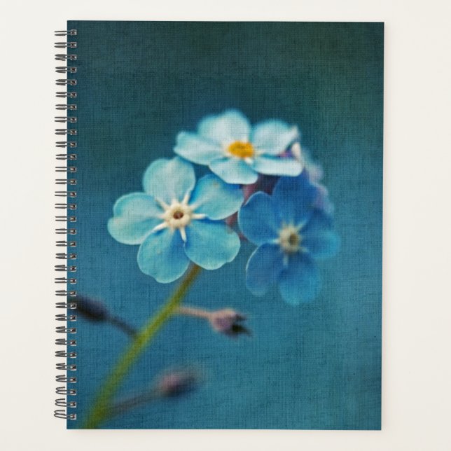 Agenda Belo Elegante Azul Esqueçam-me Flores (Frente)