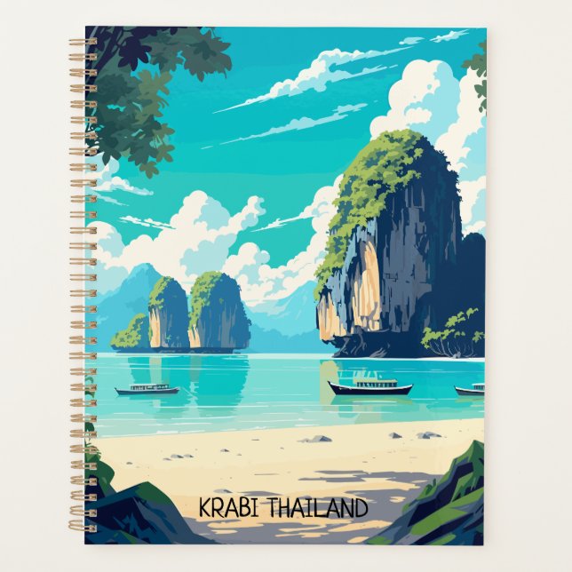 Agenda Belo Krabi Tailândia Viagem de Paraíso Tropical (Frente)