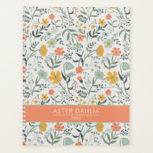 Belo Padrão Floral Botânico Personalizar Nome