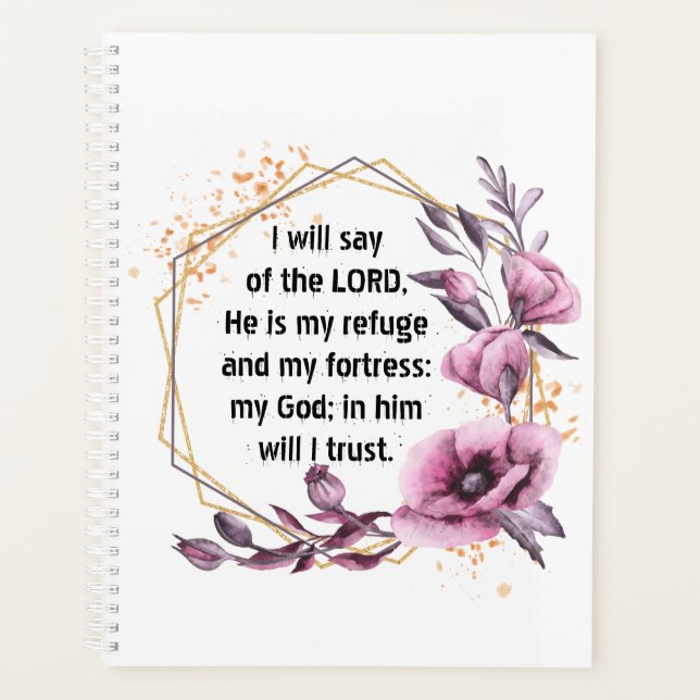 Agenda Belo Psalm 91 Floral Planner (Frente)
