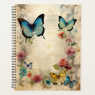 Agenda Belos Estilos de Vintagem Borboletas