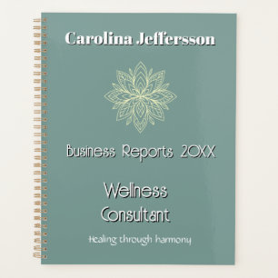 Agenda Bem-estar do consultor Zen Lotus Teal