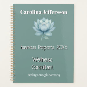 Agenda Bem-estar do consultor Zen Lotus Teal