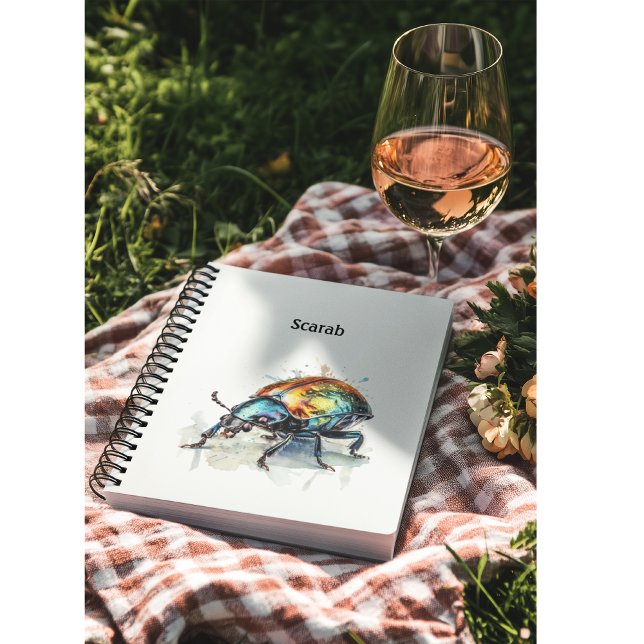 Agenda Besouro Iridescente em Aquarela, personalizado (Criador carregado)