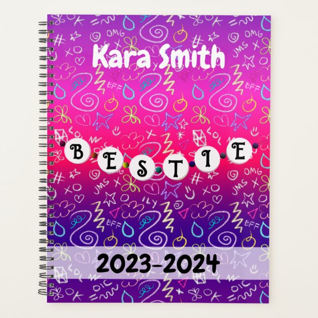 Agenda Bestie Bracelet - Design de Amizade (Frente)