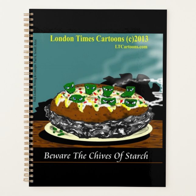 Agenda Beware the Chives of Starch – Funny Foodie Cartoon (Frente)