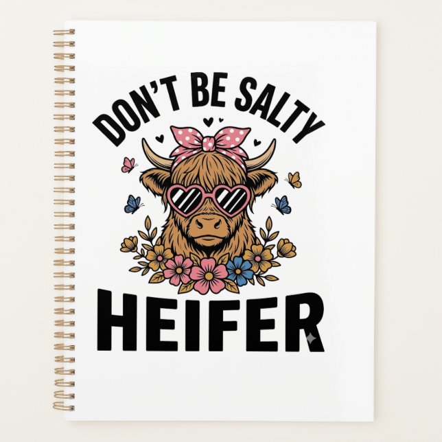 Agenda Bezerrilha Engraçada Floral Borboleta Design Vinta (Frente)