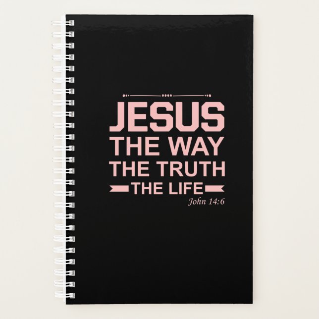 Agenda Bíblia Cristã Verse Jesus Way Truth Life (Frente)
