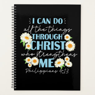 Agenda Bíblia Cristã Verse Philippians 4:13 Flor