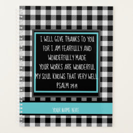 Agenda Bíblia Personalizada Verso Monograma Xadrez Buffal