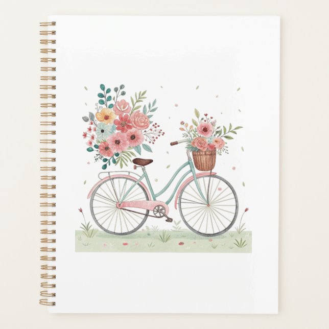Agenda Bicicleta Com Flores (Frente)