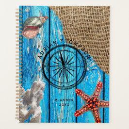 Agenda Bico-estrelado de madeira azul-russo