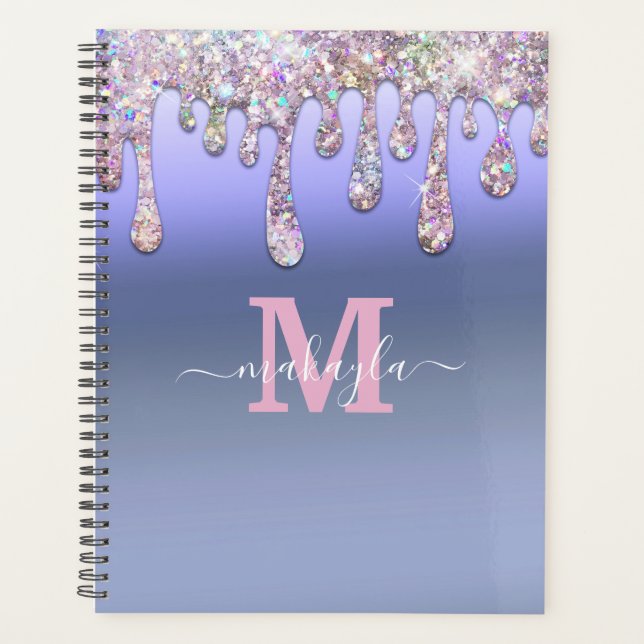 Agenda Big Glitter Drives Foil Design Monograma Nome (Frente)