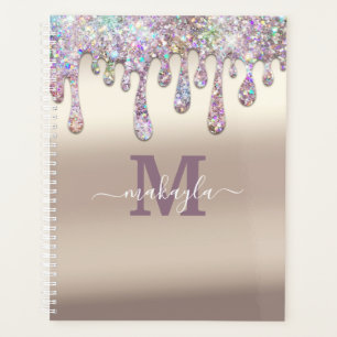 Agenda Big Glitter Drives Foil Design Monograma Nome