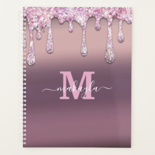 Agenda Big Glitter Drives Foil Design Monograma Nome