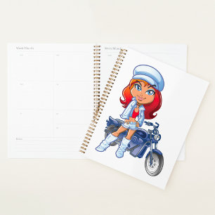 Agenda Biker Girl Spiral Planner