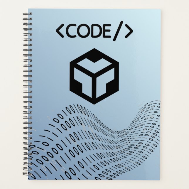 Agenda Binary code Spiral Planner– Modern Design (Frente)