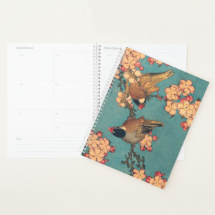 Agenda Birds Flowers Hokusai Art Japonês