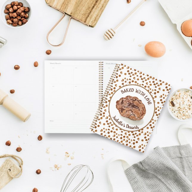 Agenda Biscoitos de Chocolate Chip com Aguarela Assados c (Criador carregado)