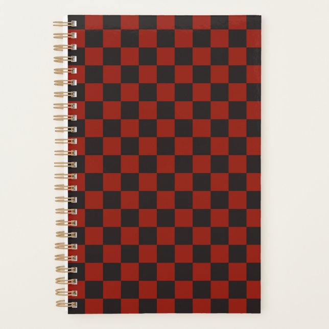 Agenda Black and Deep red checkerboard pattern (Frente)