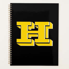 Agenda Black and Gold Collegiate Color Style Monogram
