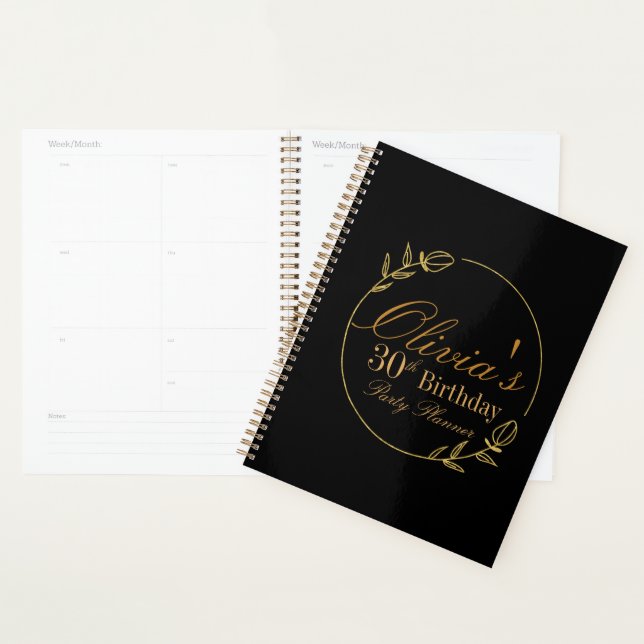 Agenda Black and Gold Personalized (Exibição)