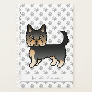Agenda Black And Tan Yorkshire Terrier Cartoon Dog & Name