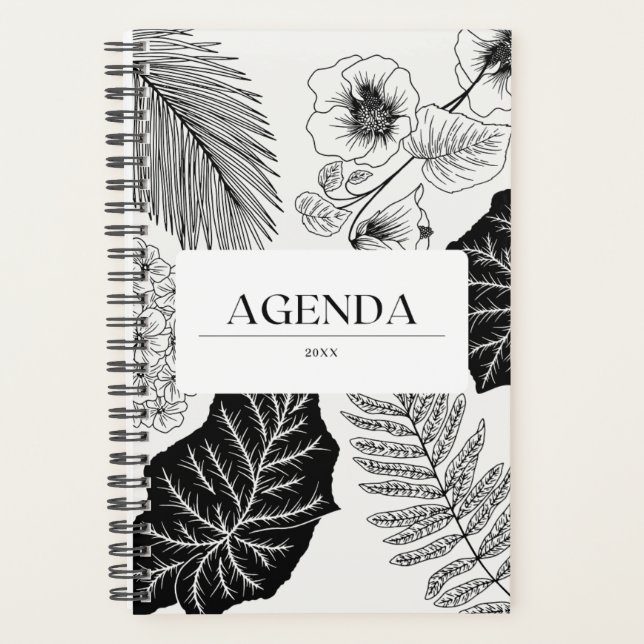 Agenda Black and White Desing Planner (Frente)