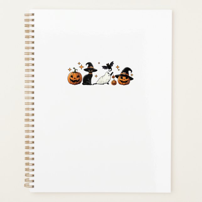 Agenda Black Cat Halloween Pumpkin Boo Ghost Witch Spooky (Frente)