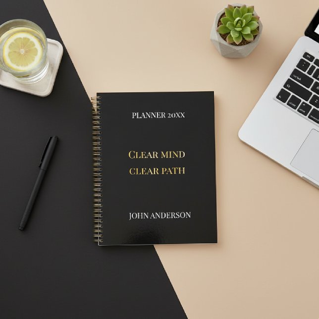 Agenda Black & Gold Modern Productivity  (Criador carregado)