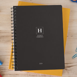Agenda Black Noir Classic Monograma Pessoal Semanal