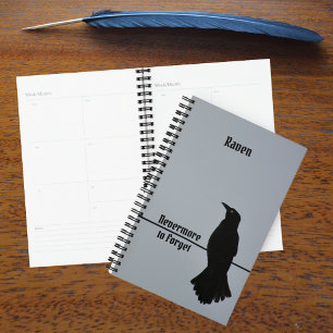 Agenda Black Raven Silhouette Nunca mais para esquecer gó