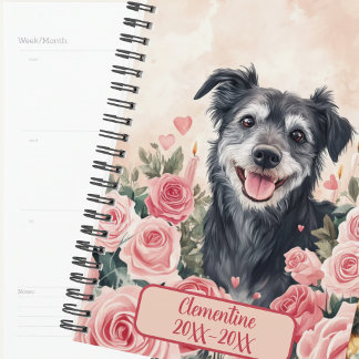 Agenda Black Rescue Mutt Dog Undated Appointment Book