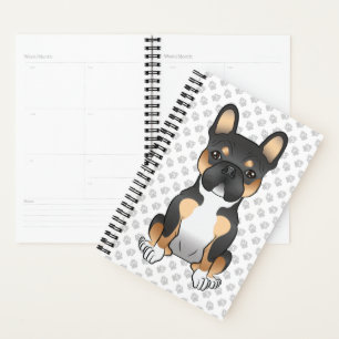 Agenda Black Tricolor French Buldogue Frenchie Dog & Paws