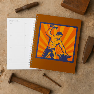 Agenda Blacksmith Hammering Retro Strongman Labor