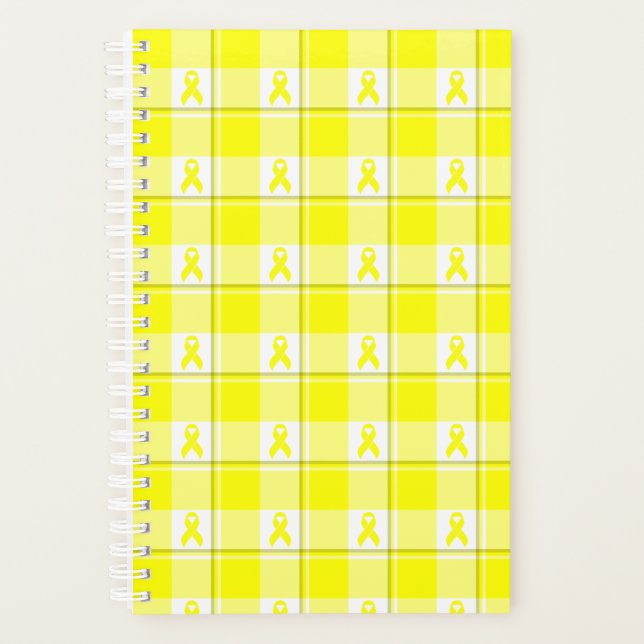 Agenda Bladder Cancer Awareness Plaid Planner, Yellow (Frente)