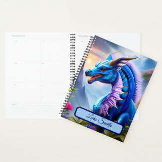 Agenda Blauer Drache, fantasievolle Digital Art