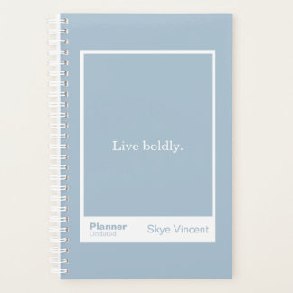 Agenda Bloco de Citação Azul Empoeirado Pequeno Planejado